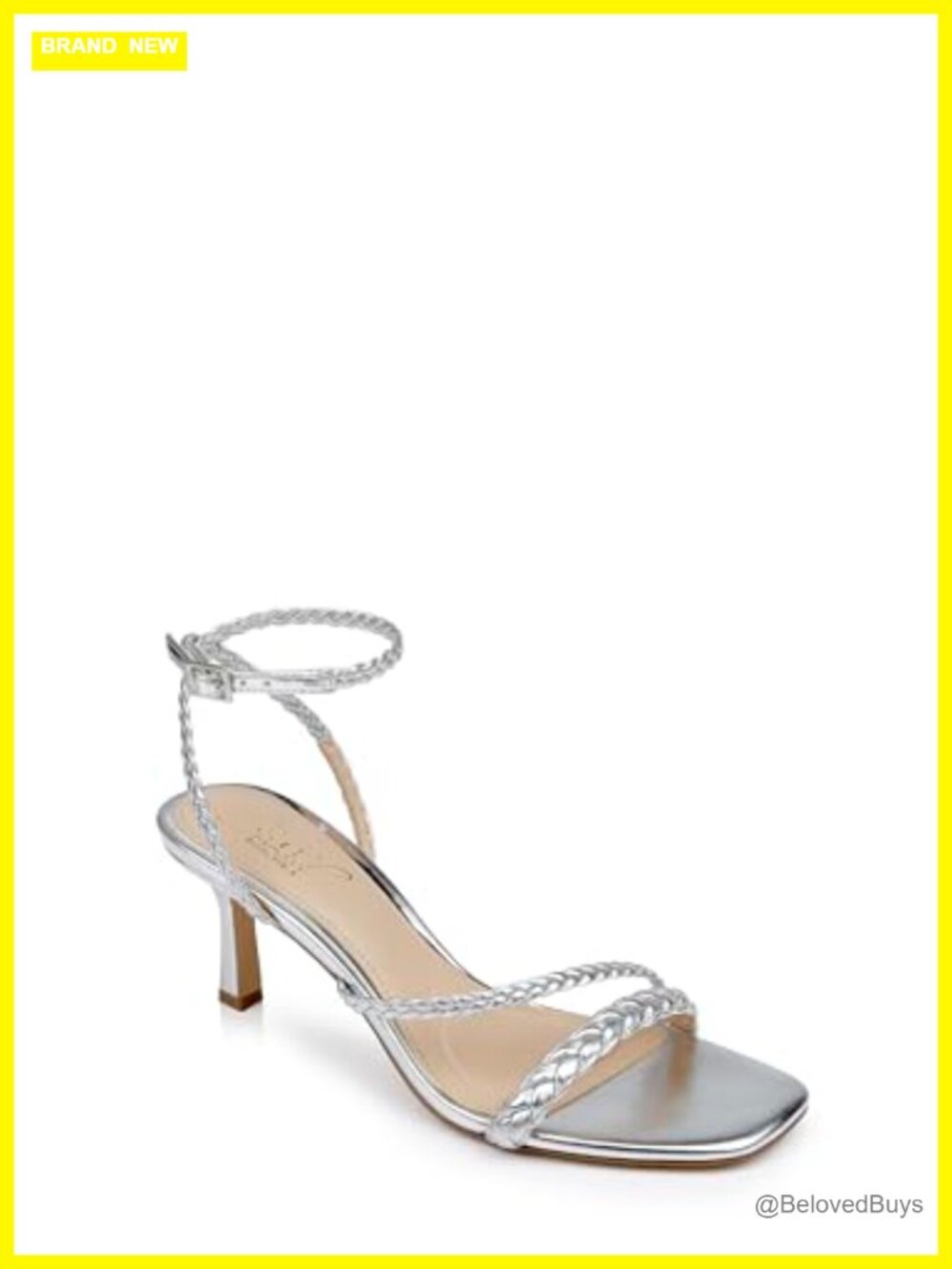 Braided Leather Stiletto Heeled Sandal Slingback Formal Evening